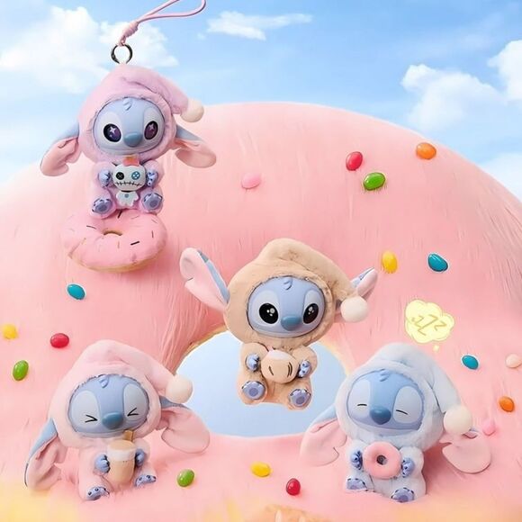 MINISO Disney Stitch Eat Something Before Sleep Plush Pendant - Milk Tea Desire - Picture 7 of 16